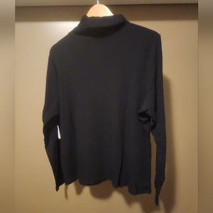 Rib-Knit Black Turtleneck Top